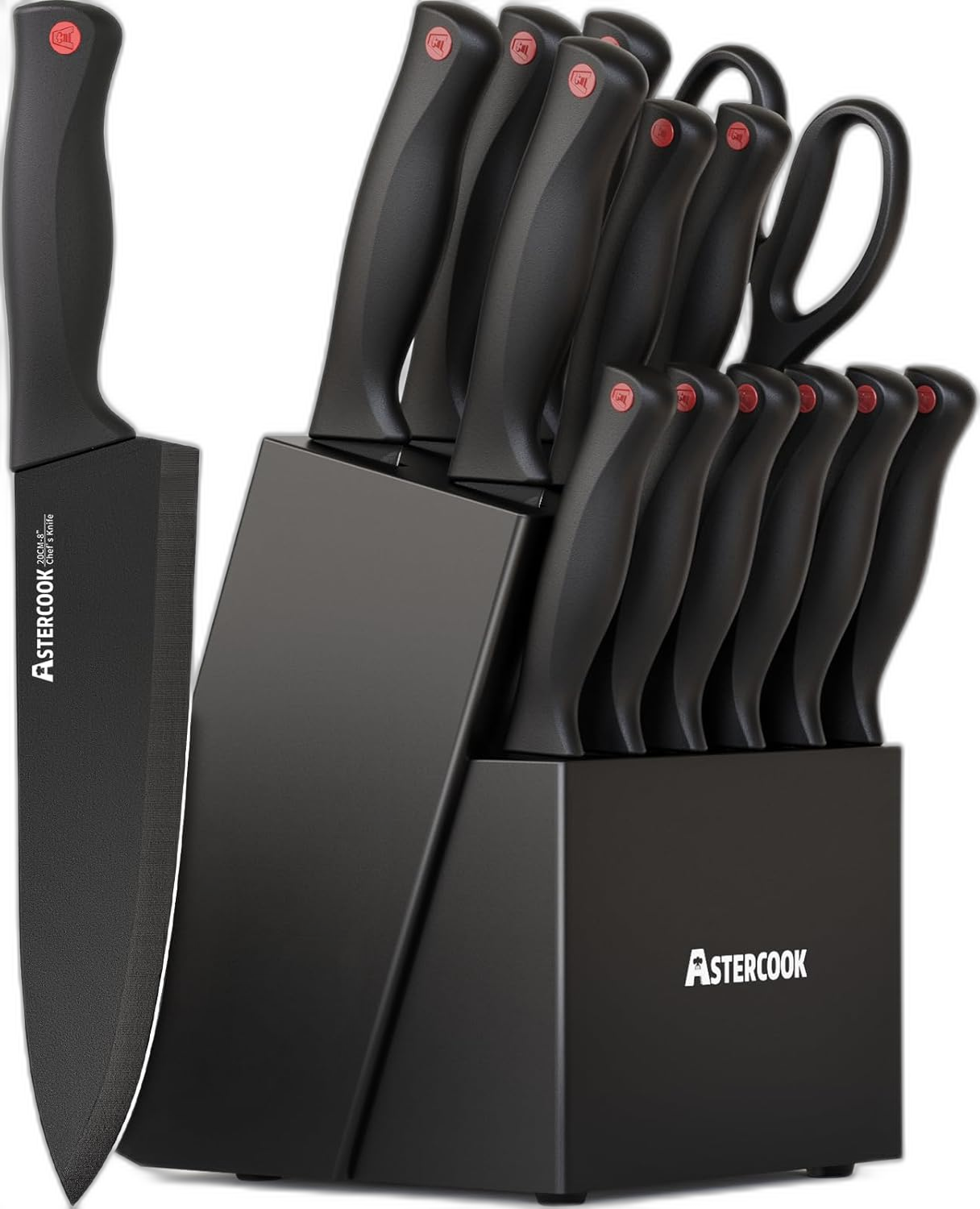 Astercook 15 Pieces Knife Set
